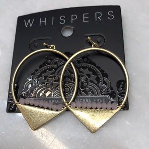 WHISPERS gold hoop earrings. HYPOALLERGENIC.